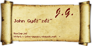 John Győző névjegykártya